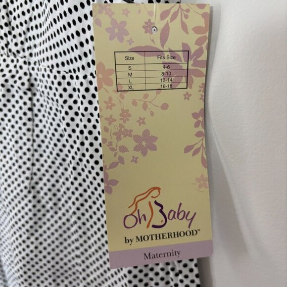 OH BABY MOTHERHOOD Maternity Top Black and White Short Sleeve Sz Small NEW wTAGS - Picture 5 of 8